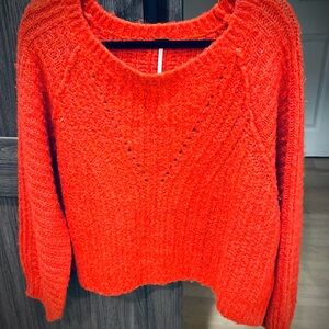 Free People Vibrant Red Sweater